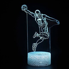 Lampe 3D Tactile Veilleuses Enfant 7 Couleurs avec Telecommande - LeBron James #1426
