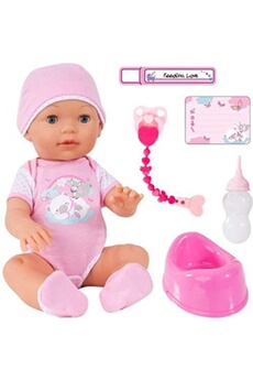 accessoire poupée bayer design- poupée interactif piccolina love avec accessoires et beaucoup de fonctions, 94209aa, rose