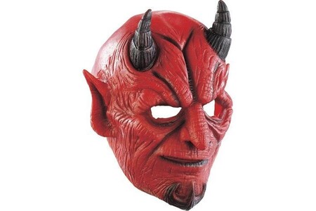 Masque de déguisement Infactory : Masque de diable en latex avec bouche mobile