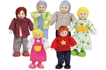 accessoire poupée hape - e3500 - jeu d'imitation en bois - maison de poupées - famille