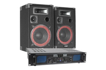 Enceintes, baffle et amplis DJ GENERIQUE Kit Enceinte Haut-parleur Et Amplificateur Dj Pa Max 500 W