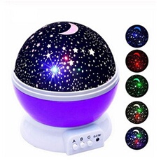 Veilleuse enfant LED projecteur étoile lune galaxie Violet