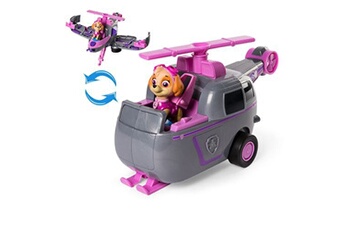 avion paw patrol véhicule jouet avec figurine transforme entre voiture et avion de stella