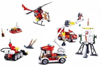 Lego Sluban Jeu de construction fire set véhicules camion pompier M38-B0811 figurines articulés