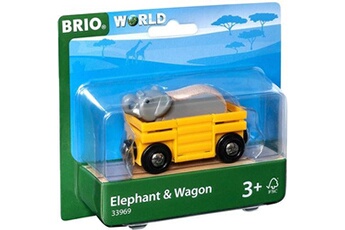 figurine pour enfant brio 33969 wagon et elephant