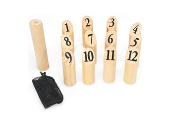 autre jeu de plein air giantex jeu de quilles en bois nordiques portable naturel avec blocs numérotés et sac de rangement pour pelouse