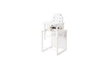 Chaise haute combinée bureau NICO couleur blanc Motifs Etoiles