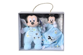 Doudou Disney - Peluche et doudou Mickey Brille dans la nuit bleu Coffret cadeau