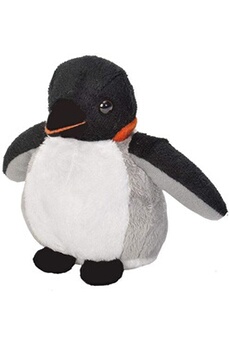 animal en peluche wild republic peluche ck lil's pingouin de 15 cm blanc noir