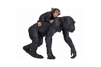 figurine pour enfant animal planet figurine chimpanzé avec son petit,, 9 cm x 4,5 cm x 8,2 cm
