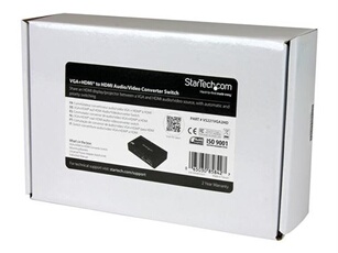Startech Switch 2x1 HDMI et VGA vers HDMI avec convertisseur VGA vers HDMI et commutation prioritaire - Commutateur HDMI / VGA - 1080p - Commutateur