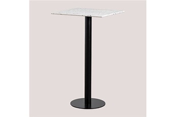 table de chevet sklum table haute de bar carrée en terrazzo (60x60 cm) dolce blanc 102 cm