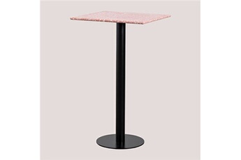 table de chevet sklum table haute de bar carrée en terrazzo (60x60 cm) dolce dahlia rose 102 cm