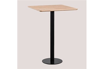 table de chevet sklum table haute de bar carrée en placage de frêne frappe noir ?? 70 cm 105 cm