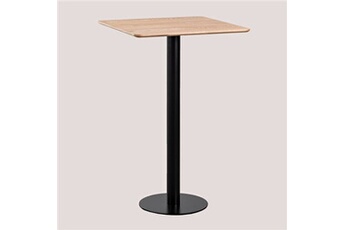 table de chevet sklum table haute de bar carrée en placage de frêne frappe noir ?? 60 cm 105 cm