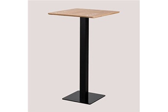table de chevet sklum table haute de bar carrée en placage de frêne expresso noir ?? 60 cm 105 cm