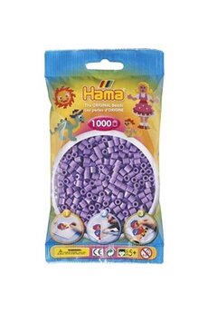 création perle et bijou hama sachet de 1000 perles a repasser midi violet pastel - loisirs creatifs - 207-45