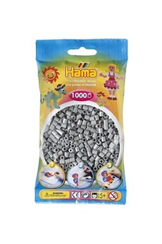 création perle et bijou hama sachet de 1000 perles a repasser midi gris - loisirs creatifs - 207-17