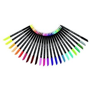 Schneider Brushpen Paint-It 070 - Lot De 10 Feutres Pinceaux Flexibles Aux Couleurs Vives Pour Calligraphie, Handlettering Et Aquarelle