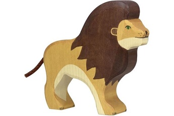 figurine en bois lion