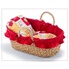 Lit bercelonnette en bois laqué rose panda pour poupée jusqu'à 40 cm Lit bercelonnette en bois laqué rose panda pour poupée jusqu'à 40 cm