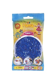 création perle et bijou hama sachet de 1000 perles a repasser midi bleu neon - loisirs creatifs - 207-36
