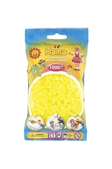 création perle et bijou hama sachet de 1000 perles a repasser midi jaune neon - loisirs creatifs - 207-34