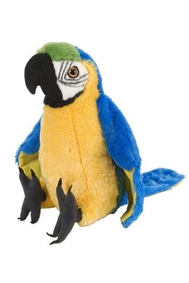 Peluche Wild Republic Cuddlekins peluche : perroquet 30 cm jaune/bleu