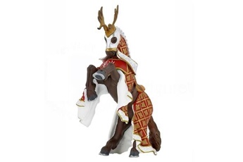 figurine pour enfant generique figurine cheval du maître des armes cimier cerf rouge papo