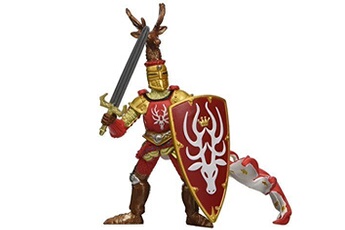 figurine pour enfant papo figurine d'époque médiévale, chevalier cerf rouge