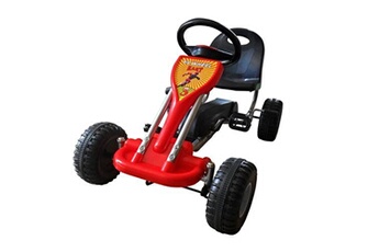 autre jeu de plein air helloshop26 kart voiture à pédale gokart enfant jeux jouets rouge 89 cm