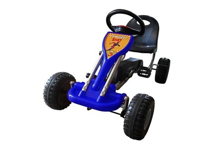 Autre jeu de plein air Helloshop26 Kart voiture à pédale gokart enfant jeux jouets bleu 89 cm