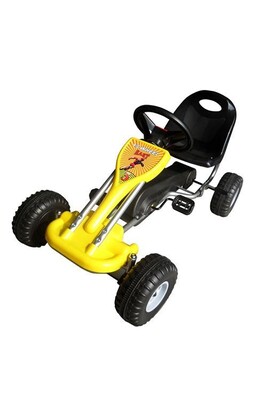 Autre jeu de plein air Helloshop26 Kart voiture à pédale gokart enfant jeux jouets jaune 89 cm