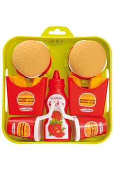 cuisine enfant ecoiffier jeu d'imitation plateau hamburger 19,5 cm
