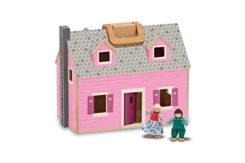 accessoire poupée melissa & doug maison de poupée - fold and go avec 4 poupées et bois de
