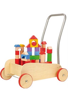 autres jeux de construction small foot chariot de marche avec frein "cubes de construction"