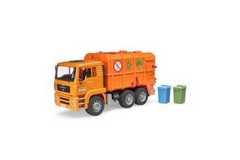 autre circuits et véhicules bruder camion à ordures man tga orange