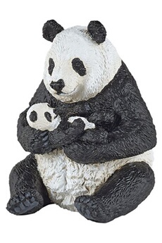 figurine pour enfant papo figurine panda assis et son bébé