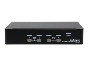 Switch KVM DisplayPort à 4 ports - Hub USB et partage audio - 2560 x 1600 - Commutateur écran-clavier-souris/audio/USB - 4 x KVM / audio / USB - 1