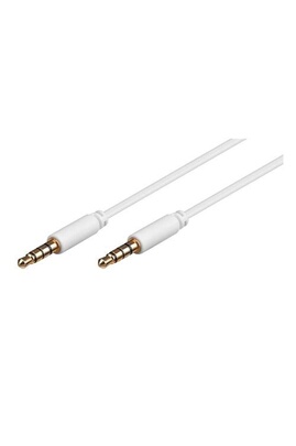Câblage et connectique Conecticplus Câble Jack 3.5mm 4 Broches Pour Casque/ micro 1m Blanc