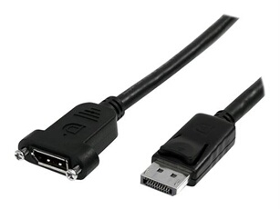 3 ft / 91 cm 20 pin DP DisplayPort Extension Panel Mount Cable - DisplayPort to DisplayPort - Male to Female (DPPNLFM3PW) - Câble DisplayPort -