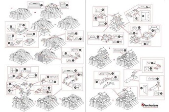 jeu de stratégie metal earth 5061055 - maquette 3d - architecture - himeji castle - 7,2 x 6,9 x 6 cm - 3 pièces