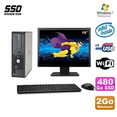 Ensemble Pc Avec Écran Dell Lot Pc Dell 380 Sff E5200 2.5Ghz 2Go 480Go Ssd Dvd Wifi Win 7 + Ecran 19"