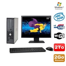 Ensemble Pc Avec Écran Dell Lot Pc Dell 380 Sff E5200 2.5Ghz 2Go Disque 2000Go Dvd Wifi Win 7 + Ecran 22"