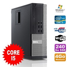 Pc optiplex 990 sff i5-2400 3.1ghz 4go disque 240go ssd dvd wifi w7