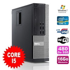 Pc optiplex 990 sff i5-2400 3.1ghz 16go disque 480go ssd dvd wifi w7