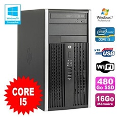 PC De Bureau HP PC HP Compaq 8200 Elite Mt Intel Core i5 2400 3.1Ghz 16Go 480Go SSD Windows 7