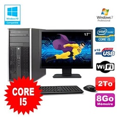 PC De Bureau HP PC HP Compaq 8200 Mt Intel Core i5 2400 3.1Ghz 8Go 2To Hdd Ecran 17 WiFi Windows 7