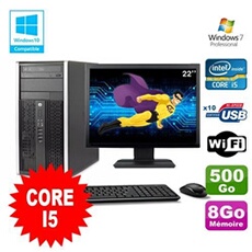 Pc De Bureau Hp Pc Hp Compaq 8200 Mt Intel Core I5 2400 3.1Ghz 8Go 500Go Hdd Ecran 22 Wifi Windows 7