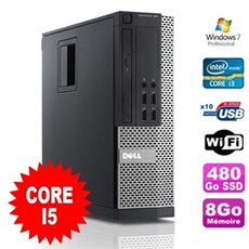 Pc optiplex 990 sff i5-2400 3.1ghz 8go disque 480go ssd dvd wifi w7